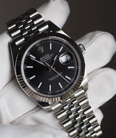 rolex datejust 41 schwarzes zifferblatt|rolex datejust 41 price uk.